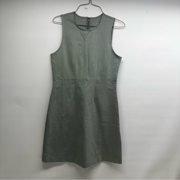 Everlane Green Sheath Mini Dress Cap Sleeve Halter - Picture 2 of 9